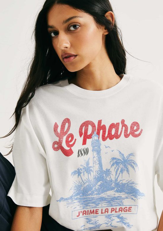 Foto do produto: Camiseta Feminina Manga Curta Oversized - Off white