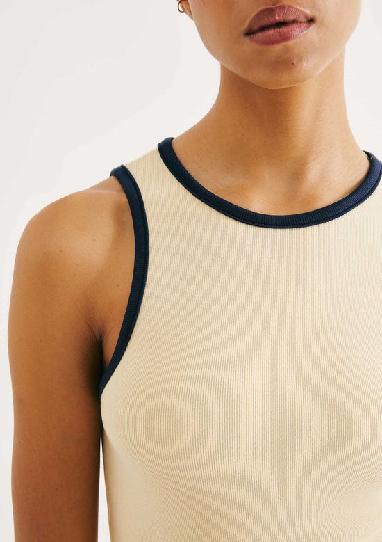 Foto do produto: Regata Feminina Friso Contrastante - Amarelo