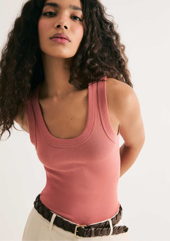 Foto do produto: Regata Feminina Canelada Decote U - Rosa