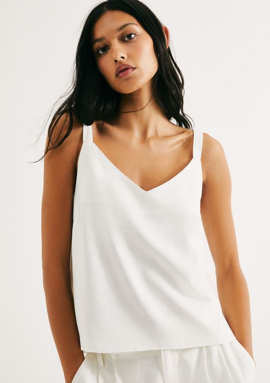 Foto do produto: Regata Feminina Decote V Box - Off white