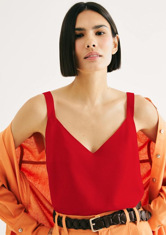 Foto do produto: Regata Feminina Decote V Box - Vermelho