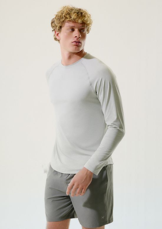 Foto do produto: Camiseta Esportiva Masculina Manga Longa Raglan - Cinza