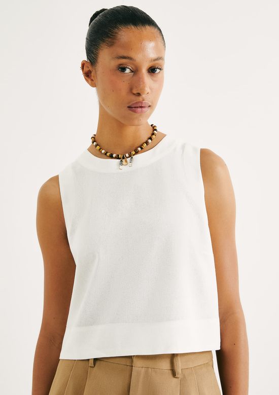 Foto do produto: Regata Feminina Com Linho - Off white