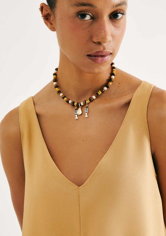 Foto do produto: Vestido Curto Com Decote V - Creme