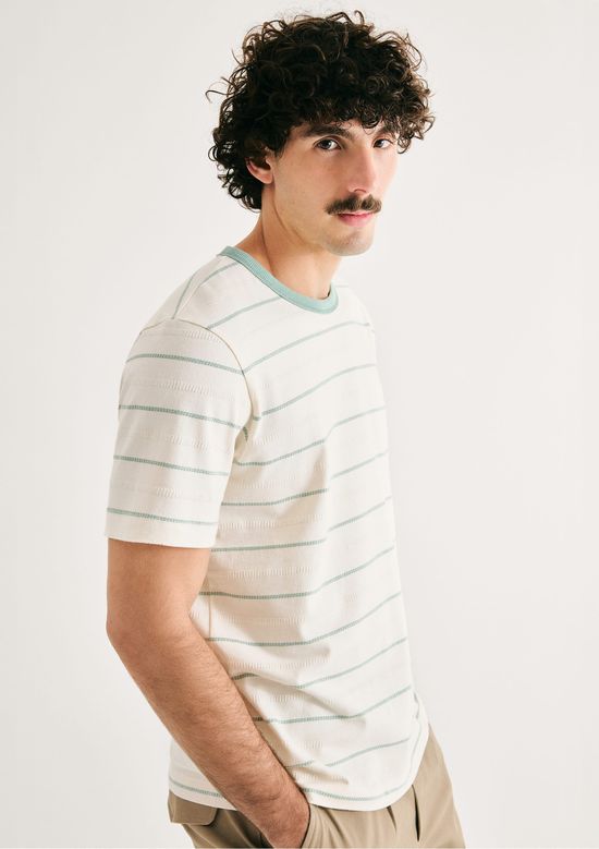 Foto do produto: Camiseta Masculina Manga Curta Fio Tinto Listrada - Verde