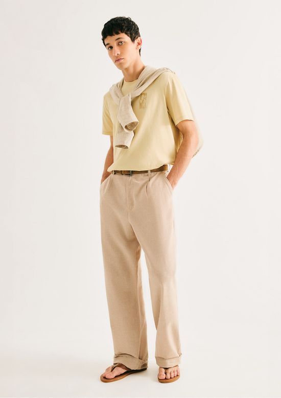 Foto do produto: Camiseta Masculina Manga Curta Com Estampa - Bege