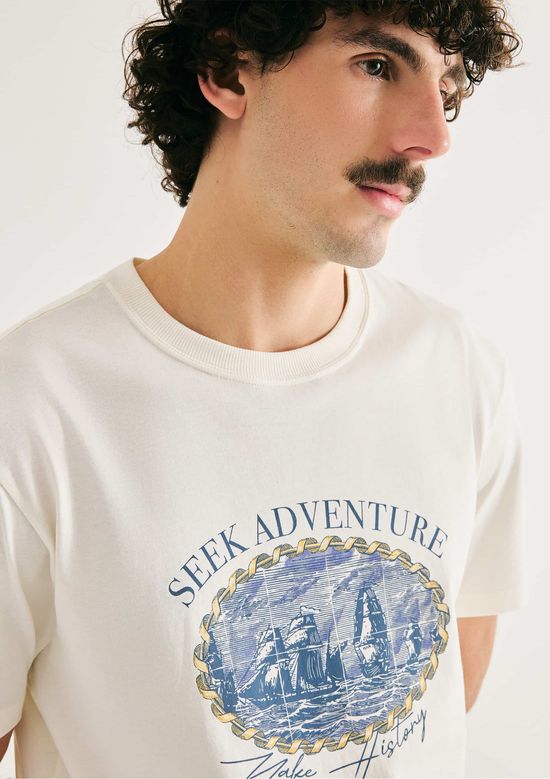 Foto do produto: Camiseta Masculina Comfort Super Cotton Estampada - Branco