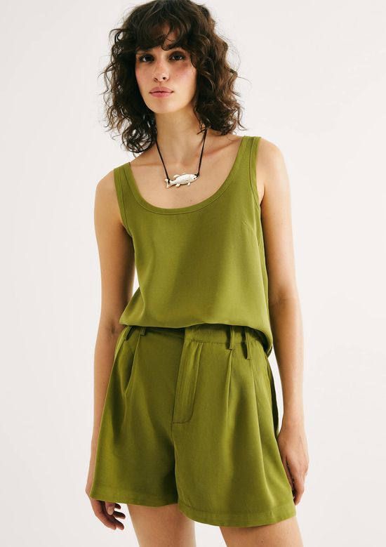 Foto do produto: Regata Feminina Decote U Em Peach Touch - Verde