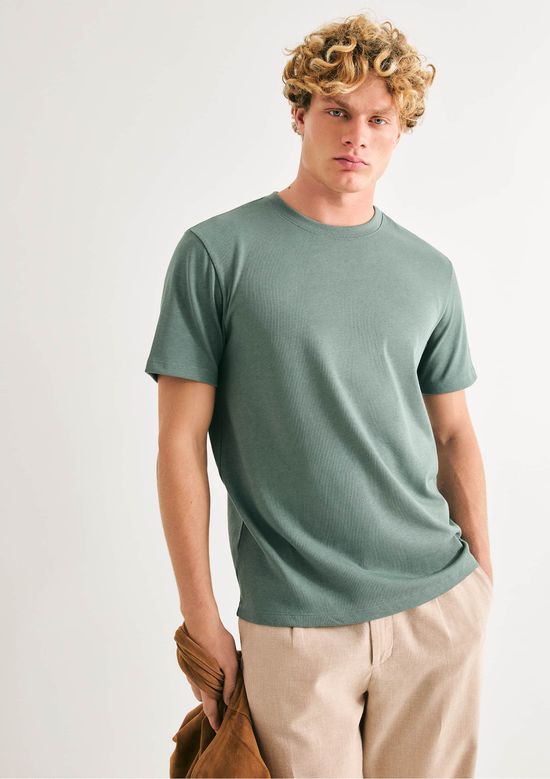 Foto do produto: Camiseta Masculina Manga Curta Em Algodão Peruano - Verde