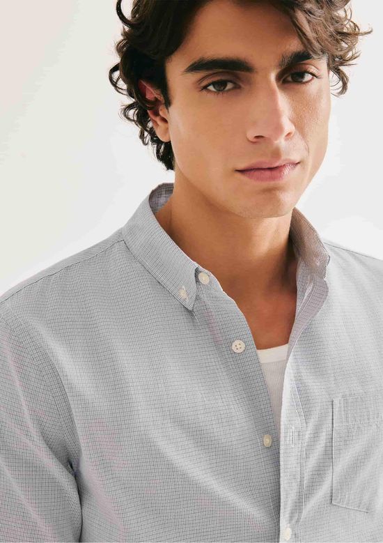 Foto do produto: Camisa Masculina Slim Manga Curta - Azul