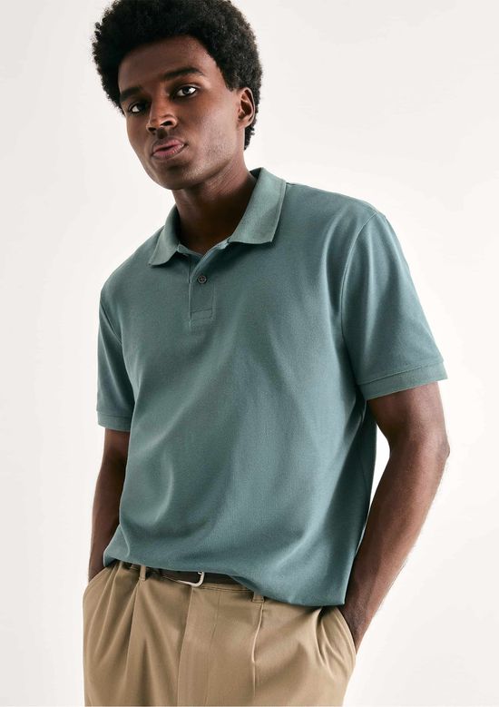 Foto do produto: Camisa Polo Básica Masculina Regular Em Piquet - Verde