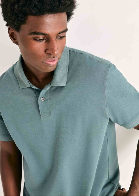 Foto do produto: Camisa Polo Básica Masculina Regular Em Piquet - Verde