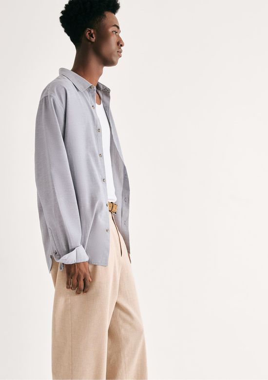 Foto do produto: Camisa Masculina Manga Longa Fio Tinto - Cinza