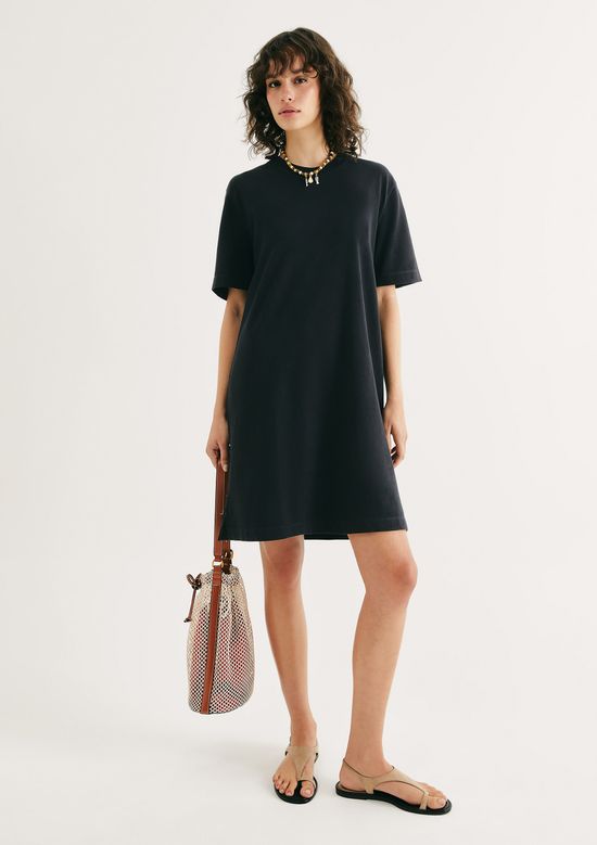 Foto do produto: Vestido Curto Em Malha Binada - Preto