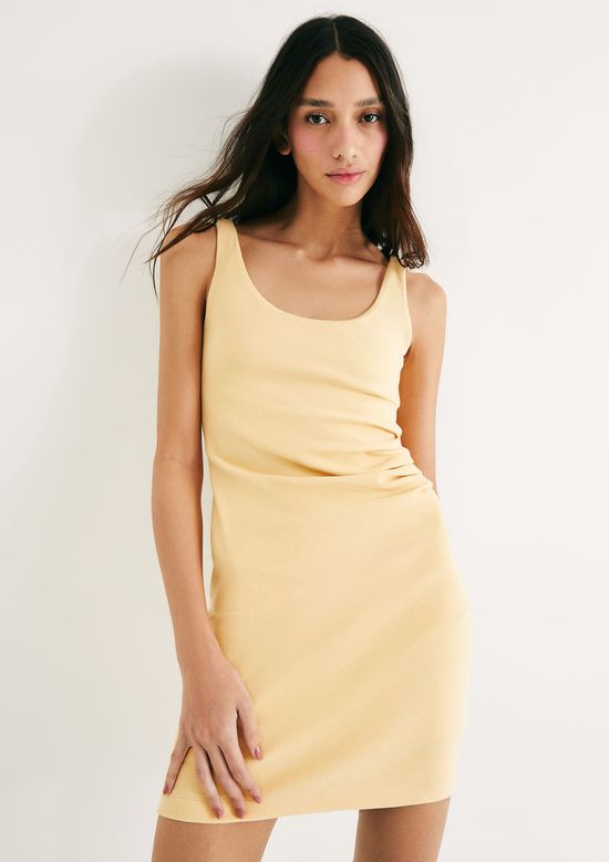 Foto do produto: Vestido Curto Justo Em Ribana - Amarelo