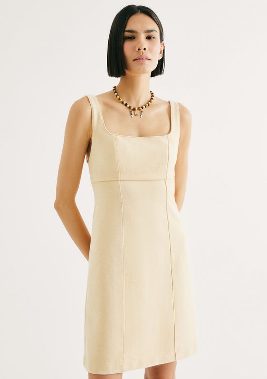 Foto do produto: Vestido Curto Slim Em Piquet - Amarelo