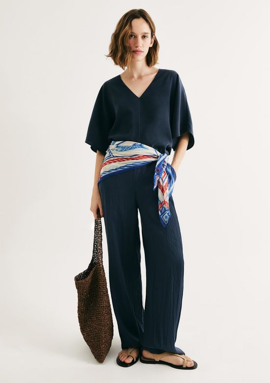 Foto do produto: Blusa Feminina Box Em Peach Touch - Azul