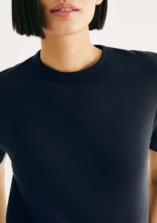 Foto do produto: Camiseta Feminina Slim Em Algodão - Azul