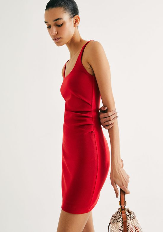 Foto do produto: Vestido Curto Justo Em Ribana - Vermelho