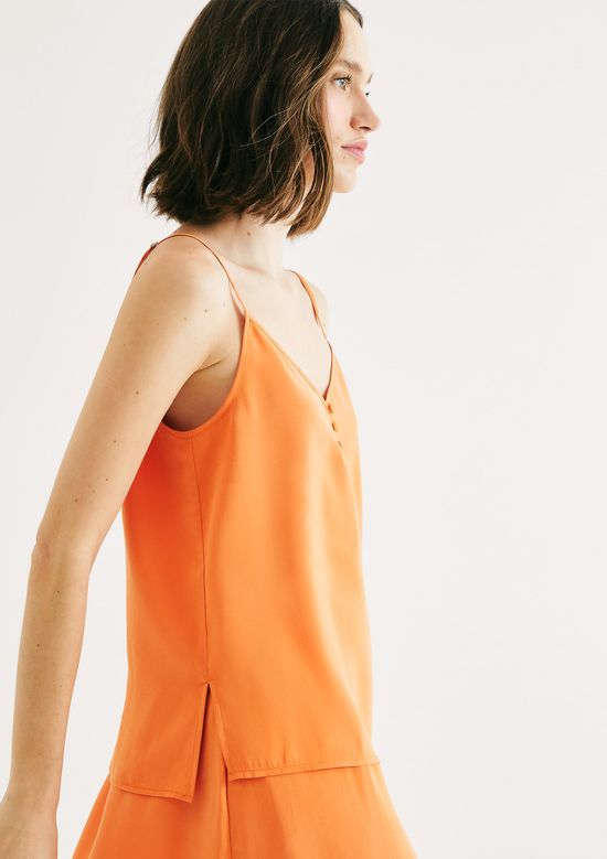 Foto do produto: Regata Feminina Regular Em Peach Touch - Laranja