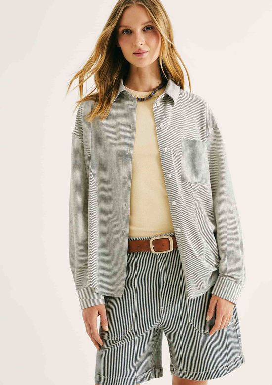 Foto do produto: Camisa Feminina Em Viscolinho Fio Tinto - Preto