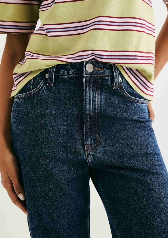 Foto do produto: Calça Jeans Feminina Wide Leg Cintura Média - Azul