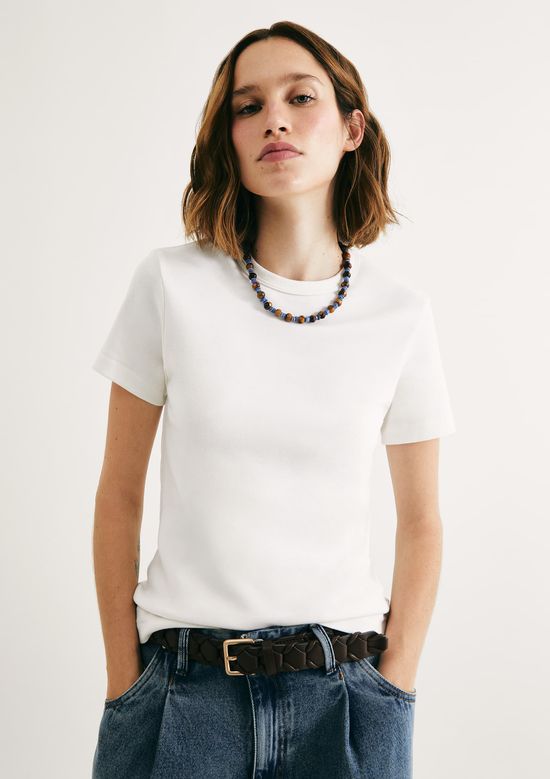 Foto do produto: Camiseta Feminina Slim Em Algodão - Off white