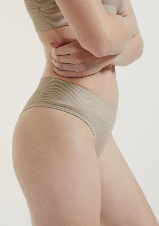 Foto do produto: Calcinha Cintura Alta Cós Duplo - Bege