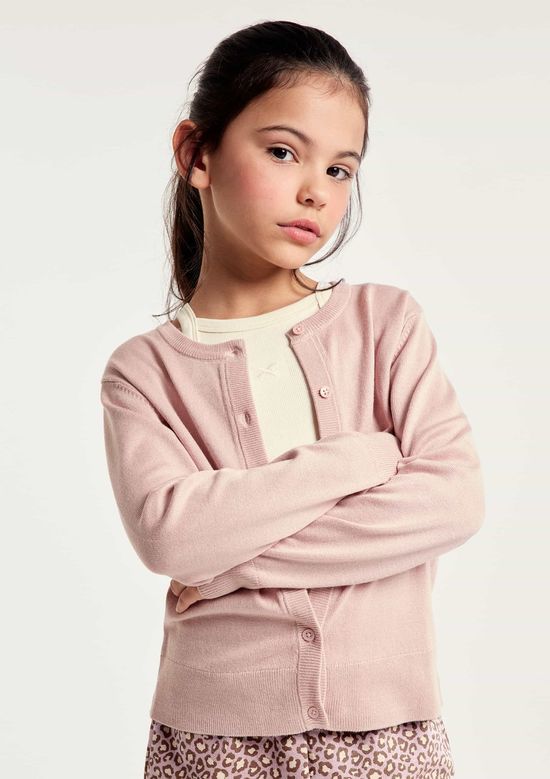 Foto do produto: Cardigan Infantil Menina Em Tricô - Rosa