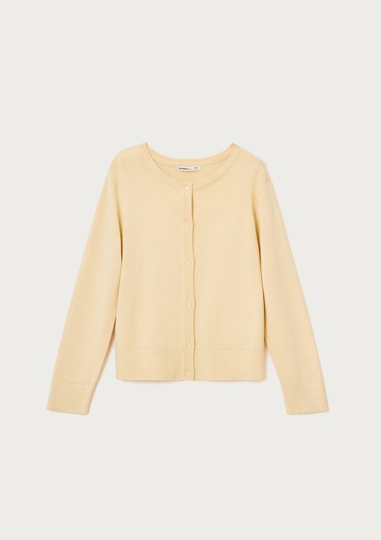 Foto do produto: Cardigan Infantil Menina Em Tricô - Amarelo