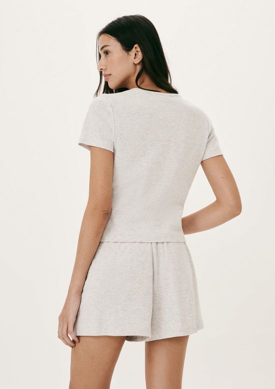 Foto do produto: Pijama Curto Feminino Em Ribana Canelada - Cinza