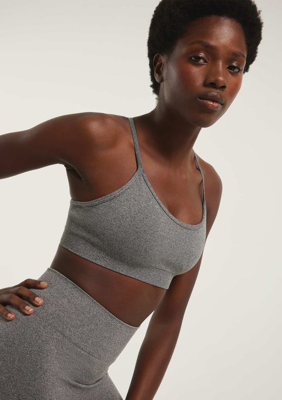 Foto do produto: Top Esportivo Rajado Alças Finas - Cinza