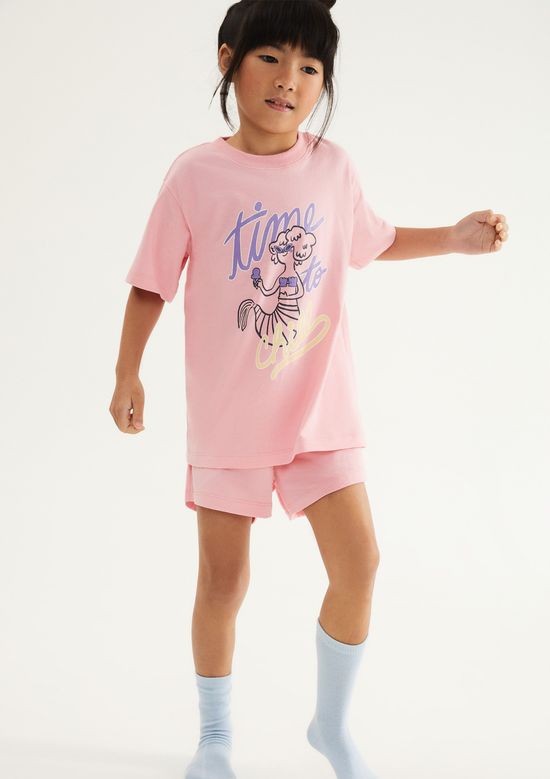 Foto do produto: Pijama Infantil Menina Curto Com Estampa - Rosa