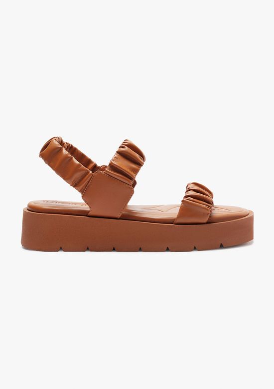 Foto do produto: Sandália Flatform Tratorada Tiras Scrunchie - Terracota