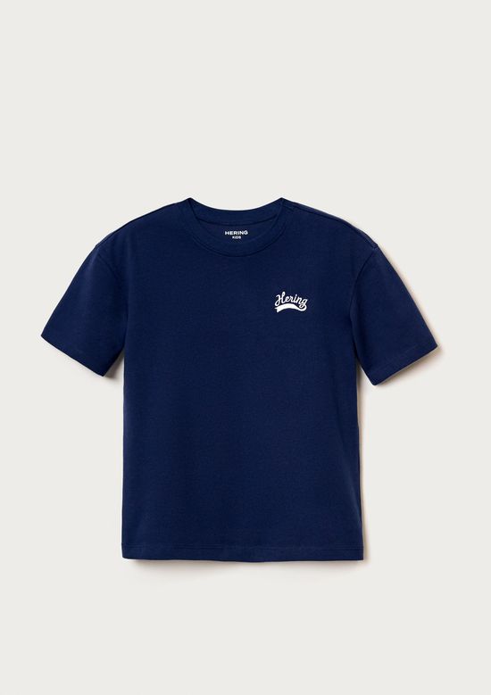 Foto do produto: Camiseta Infantil Menino Oversized Bordada - Azul