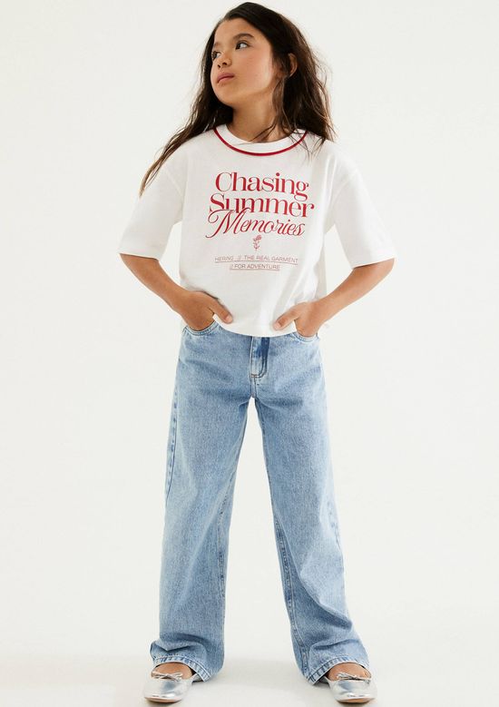 Foto do produto: Calça Jeans Infantil Menina Skater Fit - Azul