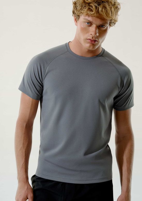 Foto do produto: Camiseta Esportiva Masculina Manga Curta Raglan - Cinza