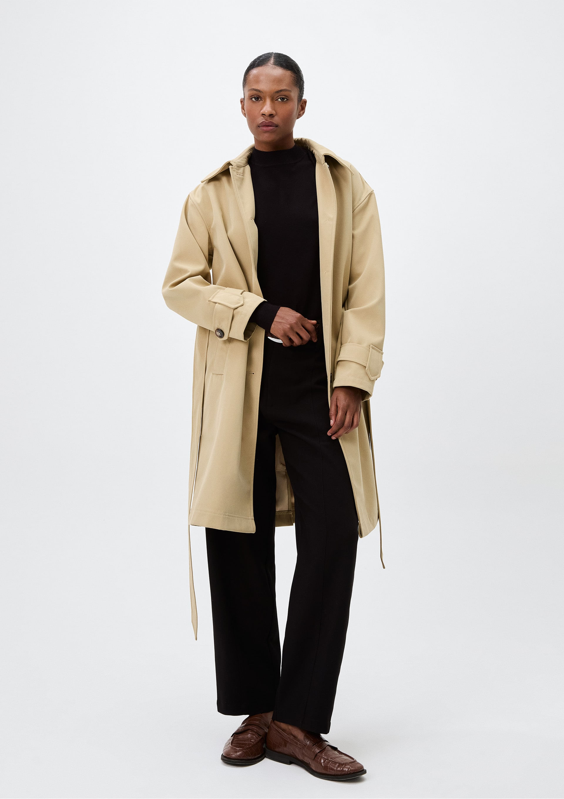 Casaco Trench Coat Feminino Alongado - Bege | Hering