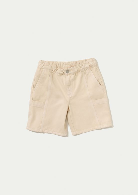 Foto do produto: Bermuda Infantil Menino Reta Em Sarja - Creme
