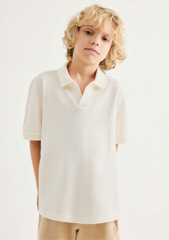 Foto do produto: Camisa Polo Infantil Menino Texturizada - Off white