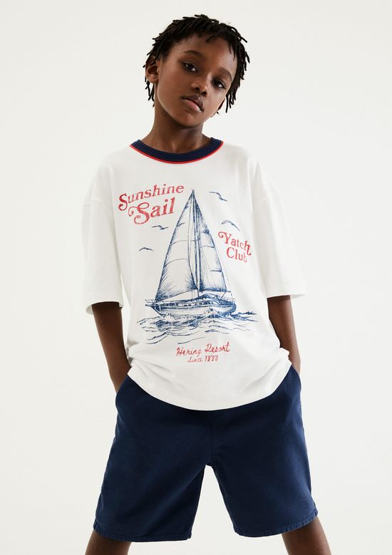 Foto do produto: Camiseta Infantil Menino Oversized Estampada - Branco