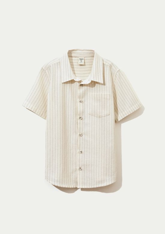 Foto do produto: Camisa Infantil Menino Fio Tinto Listrada - Bege