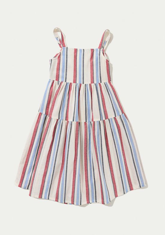 Foto do produto: Vestido Infantil Fio Tinto Listrado - Vermelho