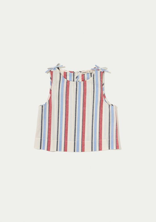 Foto do produto: Regata Infantil Menina Fio Tinto Listrada - Vermelho