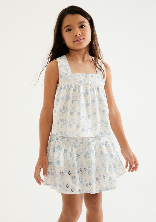 Foto do produto: Regata Infantil Menina Bordada - Creme