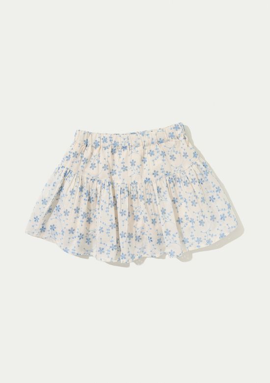 Foto do produto: Shorts Saia Infantil Curta Bordada - Creme