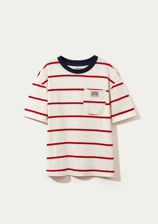 Foto do produto: Camiseta Infantil Menino Fio Tinto Listrada - Vermelho