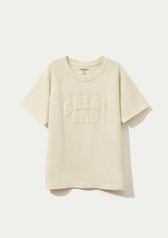 Foto do produto: Camiseta Infantil Menino Em Algodão - Creme