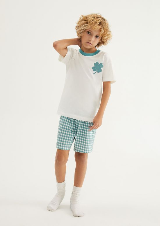 Foto do produto: Pijama Curto Infantil Unissex + Porta Pijamas - Creme
