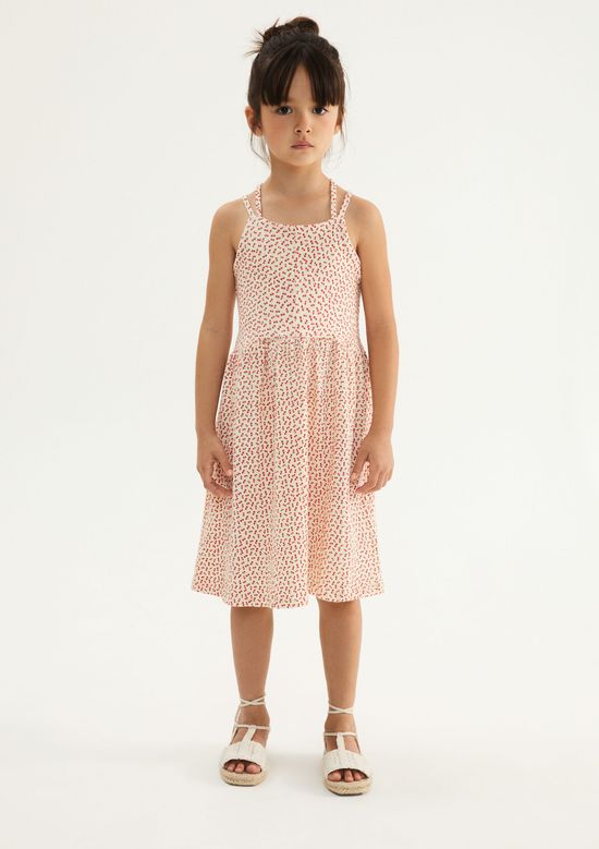 Foto do produto: Vestido Infantil Curto Estampado - Creme